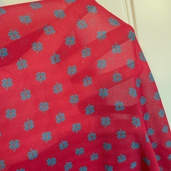 Vintage Diane Freis clover print cottagecore plaid midi dress medium - Picture 11 of 11